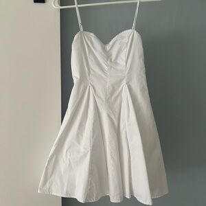 Zara White Lace-Trimmed Mini Dress